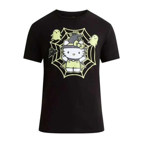 Hello Kitty Glow In The Dark Halloween Graphic T-Shirt - Picture 1 of 9